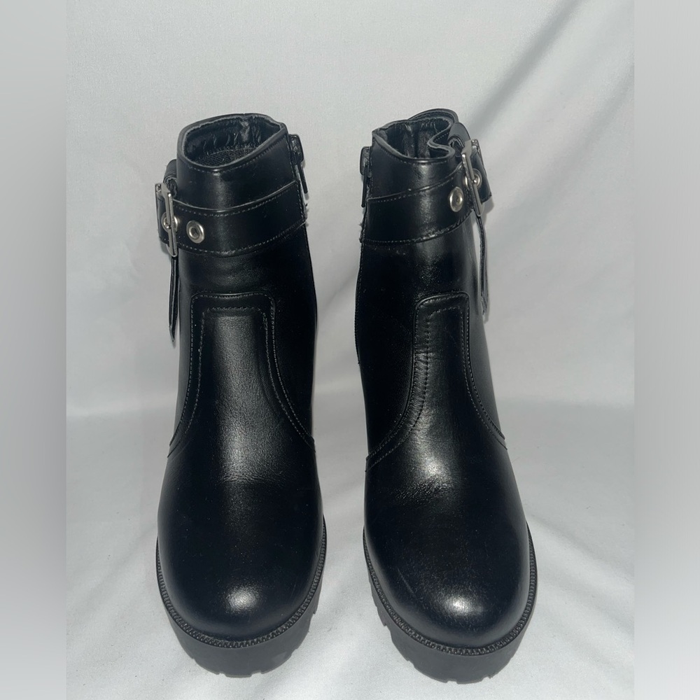 Black Leather Booties